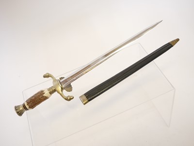 Lot 129 - Whitby Soligen hunting dagger, the double...