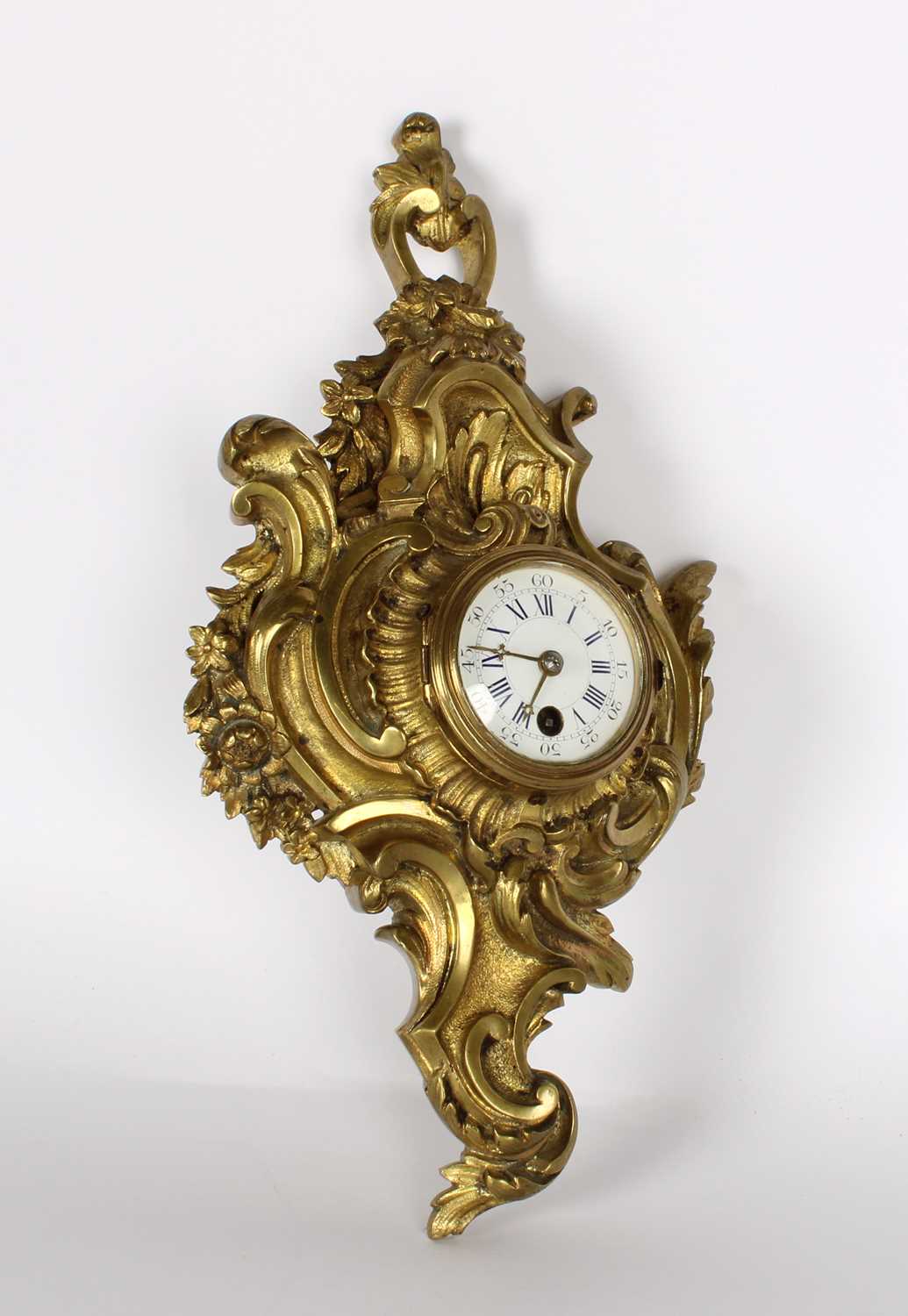 Lot A Late 19th Century Small French Ormolu 'Cartel' Clock in the Louis XV Style