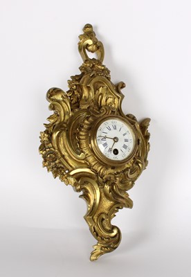 Lot 112 - A Late 19th Century Small French Ormolu 'Cartel' Clock in the Louis XV Style