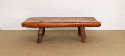 Lot 151 - A Vernacular Elm Hog or Pig Bench Dated 1900