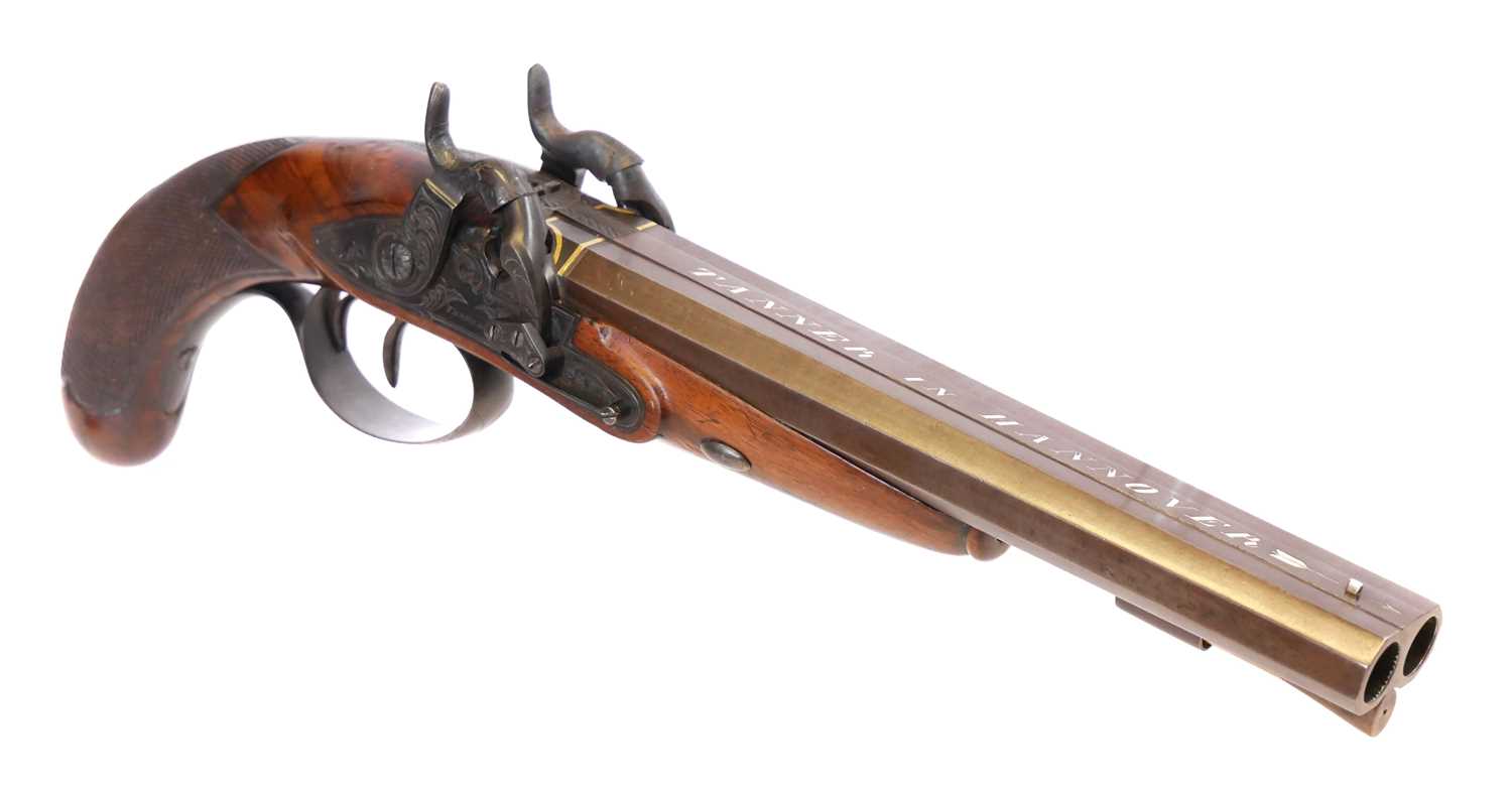 Lot Percussion double barrel Howdah pistol by...