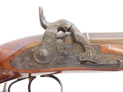 Lot Percussion double barrel Howdah pistol by...