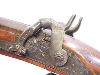 Lot Percussion double barrel Howdah pistol by...