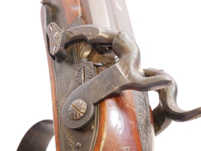 Lot Percussion double barrel Howdah pistol by...
