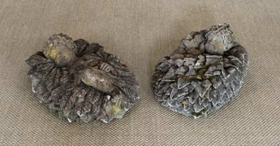 Lot 241 - A Pair of "Leafling" Reconstituted Stone Garden Sculptures by Rachel Bates