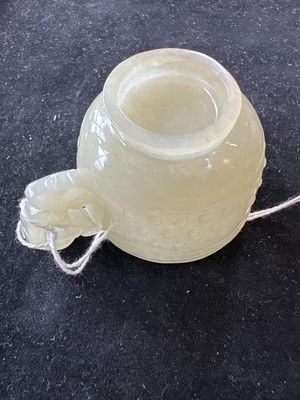 Lot A Small Chinese Ming Dynasty Carved Celadon Jade Cup