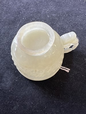 Lot A Small Chinese Ming Dynasty Carved Celadon Jade Cup