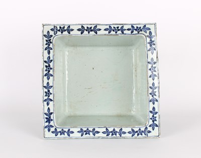 Lot 7 - A Large Chinese Blue and White "Lingzhi" Planter or Pot with Ming Dynasty Xuande Mark