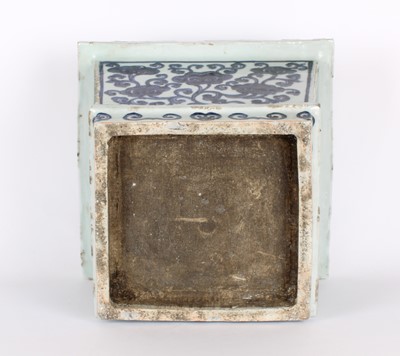 Lot 7 - A Large Chinese Blue and White "Lingzhi" Planter or Pot with Ming Dynasty Xuande Mark