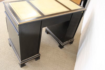 Lot 187 - An Early-Mid 20th Century Black Lacquered 'Chinoiserie' Writing Desk in the Georgian Style