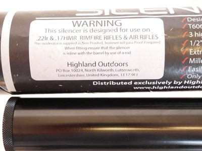 Lot 507 - Hogan Air Rifle or Rimfire .17 or .22 silencer,...