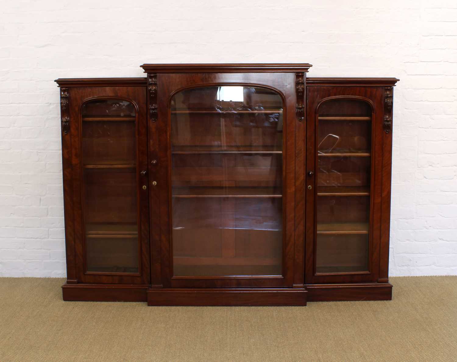 Lot 160 - A Victorian Mahogany Breakfront Bookcase