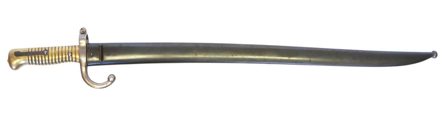Lot 151 - French Mle.1866 bayonet and scabbard, serial...
