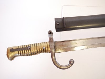 Lot 151 - French Mle.1866 bayonet and scabbard, serial...