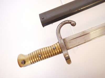 Lot 151 - French Mle.1866 bayonet and scabbard, serial...