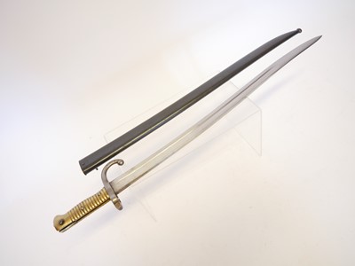 Lot 151 - French Mle.1866 bayonet and scabbard, serial...