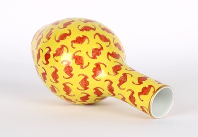 Lot 27 - A Chinese "Hundred Bats" Pear Shaped Vase