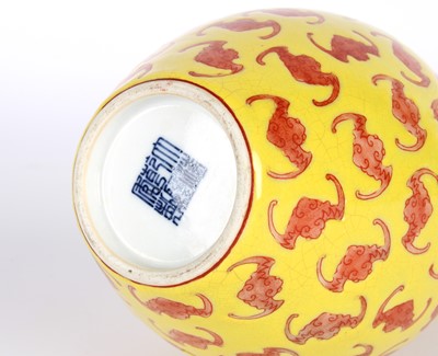 Lot 27 - A Chinese "Hundred Bats" Pear Shaped Vase