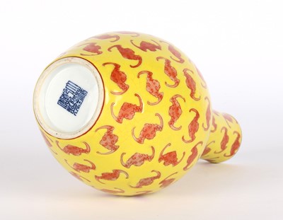 Lot 27 - A Chinese "Hundred Bats" Pear Shaped Vase