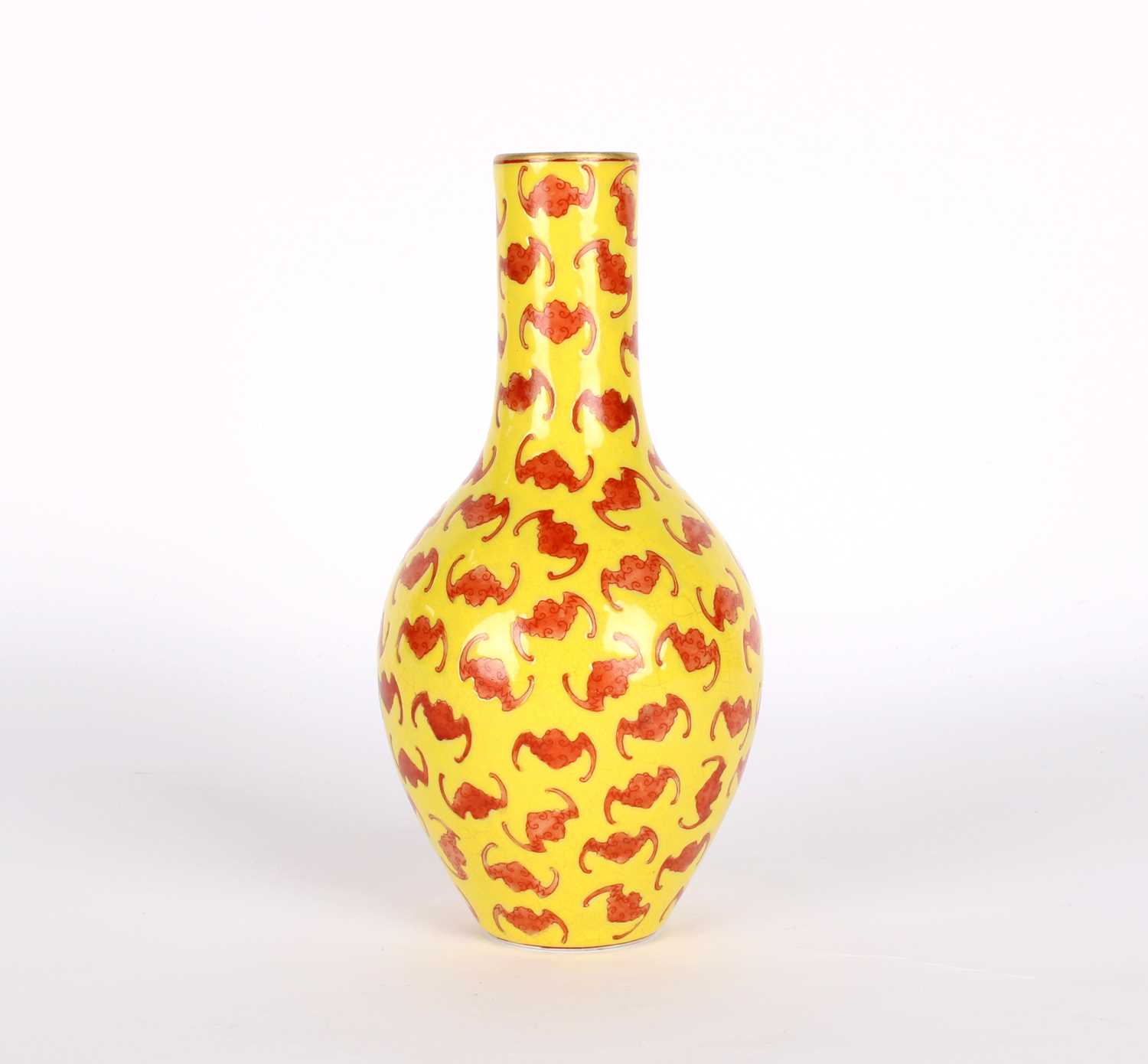 Lot 27 - A Chinese "Hundred Bats" Pear Shaped Vase