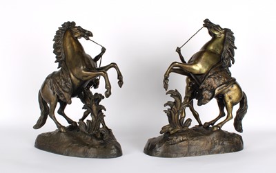 Lot 55 - A Pair of 20th Century French Bronze 'Marly Horse' Figures After Guillaume Coustou