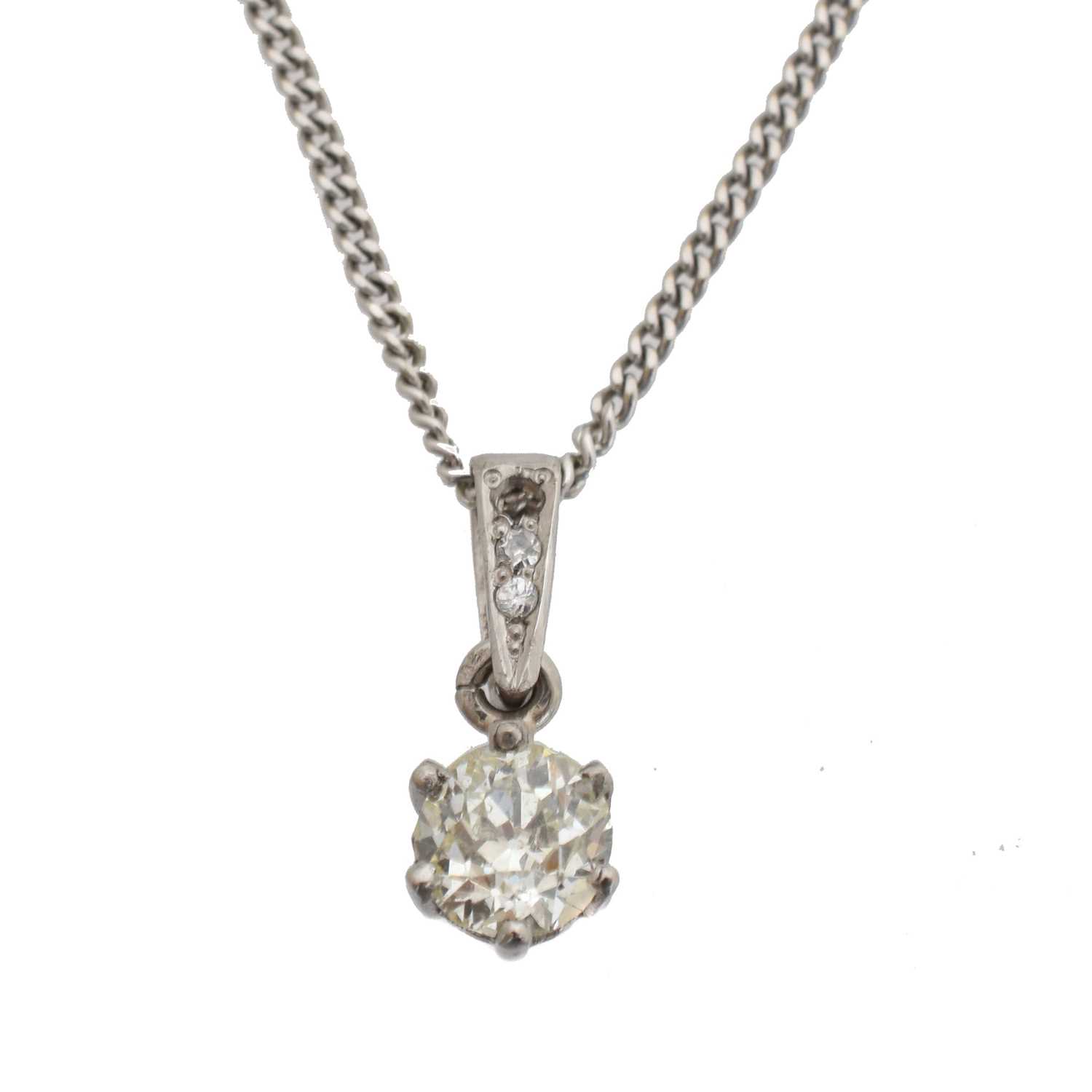 Lot 22 - A diamond pendant.