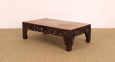 Lot 200 - A Late 19th/Early 20th Century Chinese Carved Rosewood Low Table