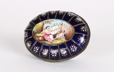 Lot 257 - A Late 19th Century French Enamel Trinket Box with White Metal Mounts