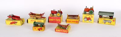 Lot 280 - Eight Dinky Toys Diecast Farming Models by Meccano Ltd.