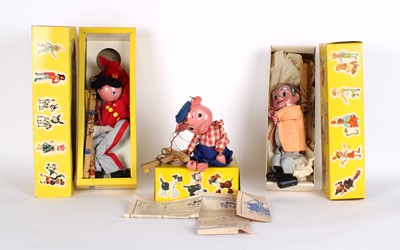 Lot 306A - Three Pelham Puppets with Original Boxes