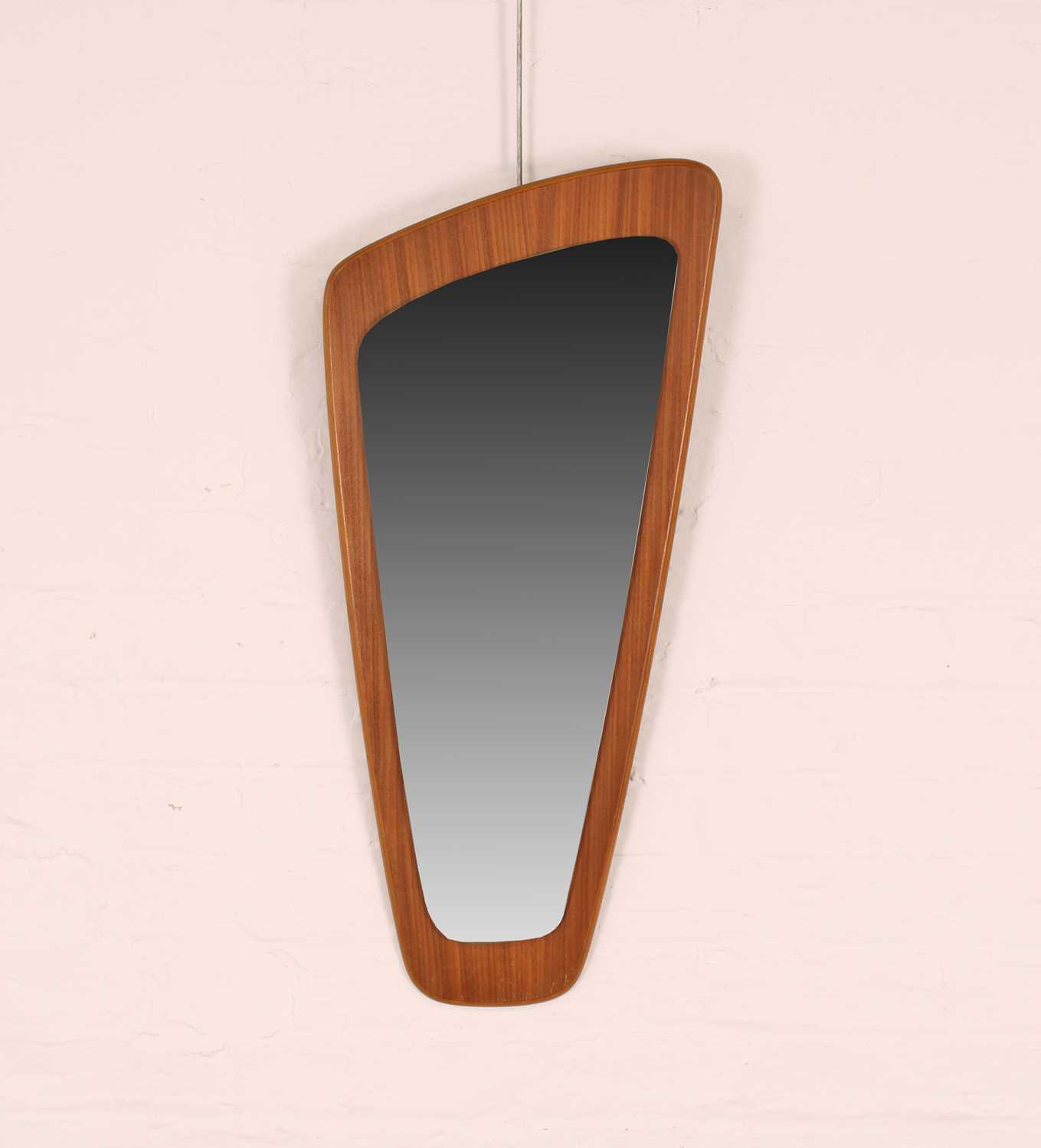 Lot Shaped Teak Wall Mirror