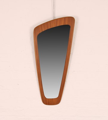 Lot Shaped Teak Wall Mirror