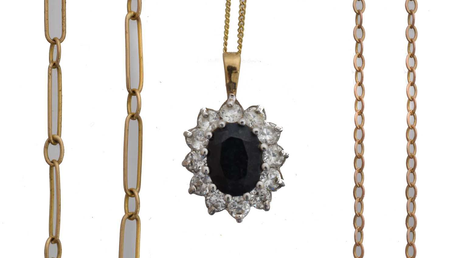 Lot 25 - Three chain necklaces.