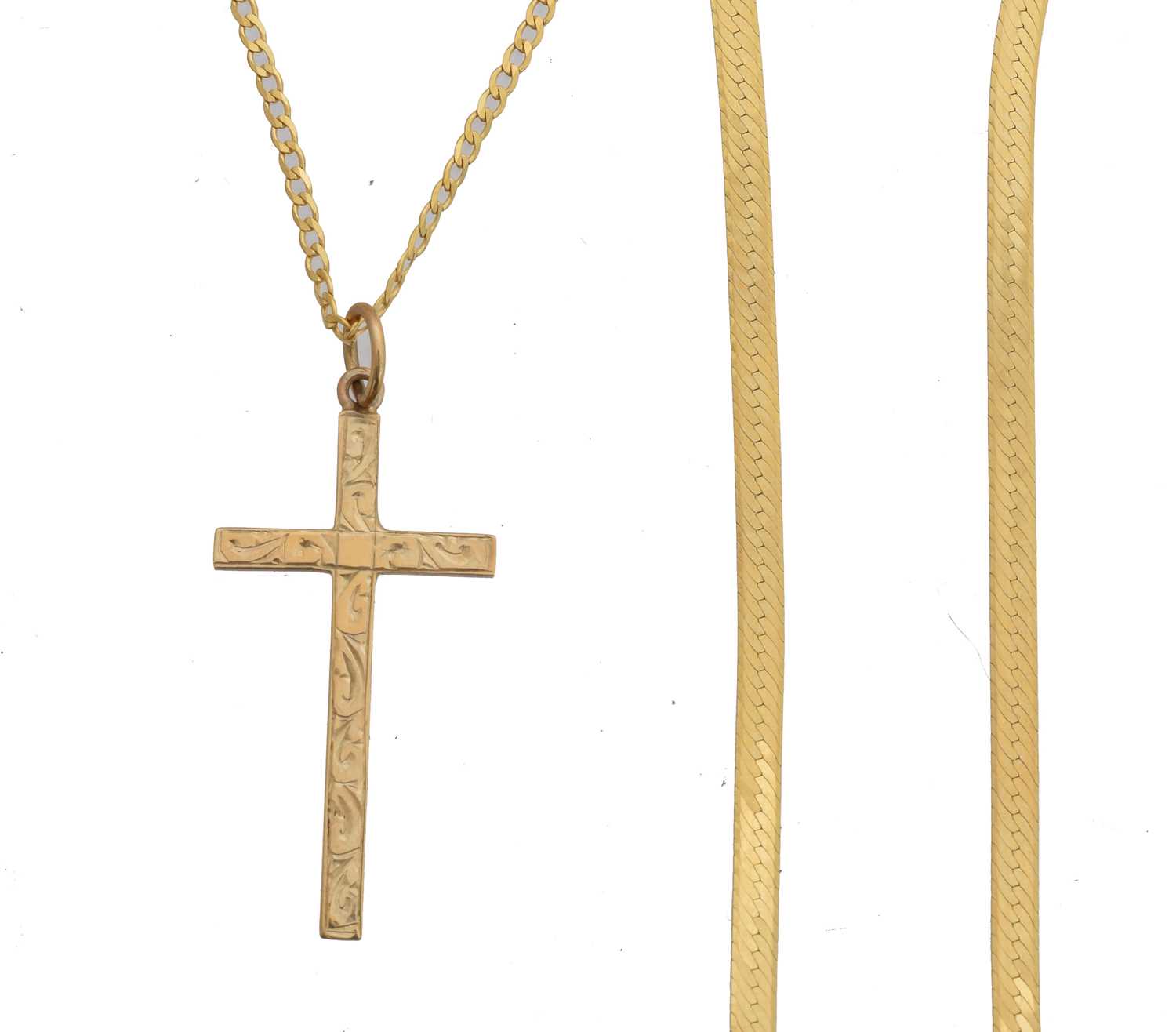 Lot 31 - Two 9ct gold chain necklaces.