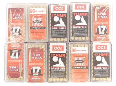 Lot Hornaday and CCI .17HMR ammunition, 478 rounds....