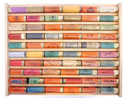 Lot Sixty six collector’s shotgun cartridges, roll...