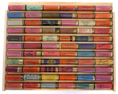 Lot Sixty six collector’s shotgun cartridges, roll...
