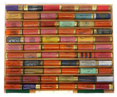 Lot Sixty six collector’s shotgun cartridges, roll...