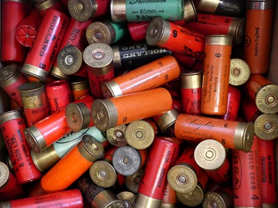 Lot One hundred mixed shotgun cartridges, paper...