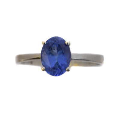 Lot A tanzanite single stone ring.