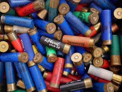 Lot One hundred mixed 16 bore shotgun cartridges,...