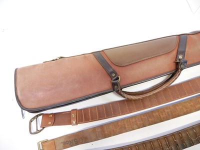 Lot Barbour canvas and leather cartridge bag, also...
