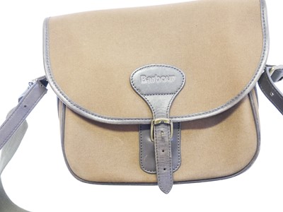 Lot Barbour canvas and leather cartridge bag, also...