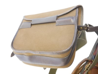 Lot Barbour canvas and leather cartridge bag, also...
