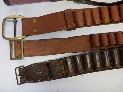 Lot Barbour canvas and leather cartridge bag, also...