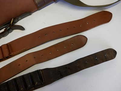 Lot Barbour canvas and leather cartridge bag, also...