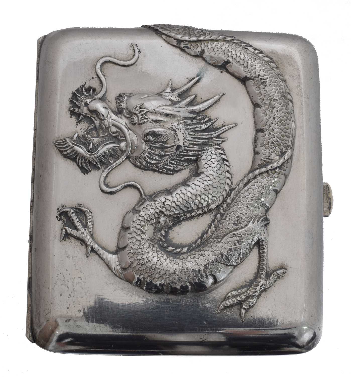 Lot 63 - An early 20th century Chinese export silver cigarette case.
