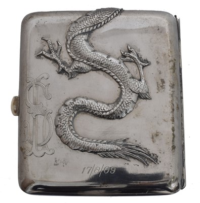 Lot 63 - An early 20th century Chinese export silver cigarette case.