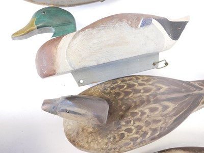 Lot 464 - Six wood decoy ducks, made originally to be a...