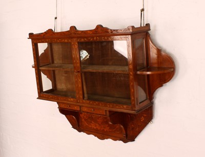 Lot 162 - A 19th Century Dutch Walnut and Marquetry Wall Cabinet Retailed by Edwards & Roberts of London